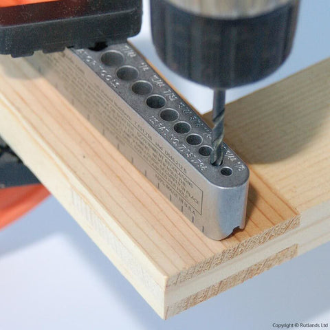 Universal V-Drill Guide for perpendicular hole drilling on flat round and square materials with 17 drill sizes in nickel alloy steel