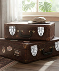Vintage suitcases with Two Pack Duckbilled Box Hasp Lock Toggle Latch With Padlock Hole For Jewelry Boxes Cabinets Toolboxes, silver finish.