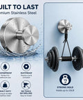 Heavy Duty Stainless Steel Suction Cup Hook Locks Bombproof To Smooth Surfaces, holds 15LB, waterproof for bathroom use.