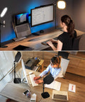 Adjustable Desk Ring Light With Stand For Webcam And Video Calls, 30 Light Modes For Live Streaming And Meetings, Ideal For Home Office
