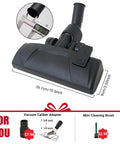 Universal Vacuum Floor Brush Head Fits 32 And 35 Mm Attachments For Hard Floors And Carpet 2 In 1 Swivel Neck With Dimensions