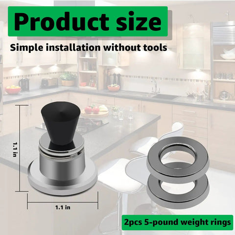 Image of Three Piece Pressure Regulator Kit For Presto Pressure Canners And Cookers 5 10 15 Lbs showing size and two 5-pound rings