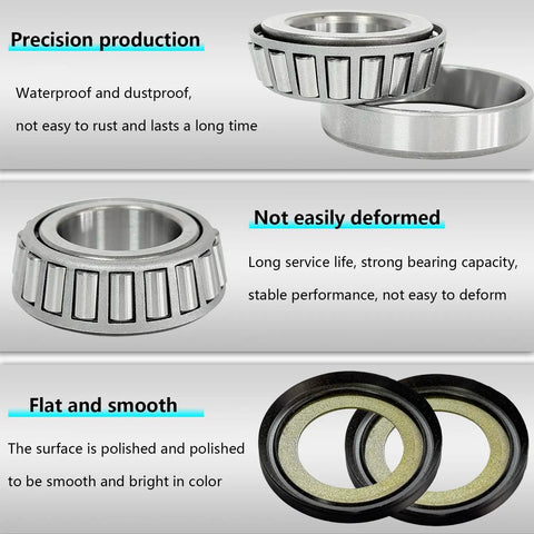 Precision steering stem bearing seal kit fits FX FXWG FXST FLST XL FXR VRod V Twin Touring Softail Dyna Sportster 1984-2016