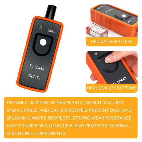 Expert Grade Tpms Relearn Tool And Tire Pressure Sensor Activation Programmer El 50448 Oec T5 with ABS plastic shell design.