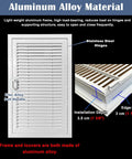 Heavy Duty Aluminum Wall Access Panel With Secure Magnetic Latch And Crisp White Louvered Vents For No Sweat Drywall Inspection And Top Shelf Airflow Control 36 By 48 Inch with stainless steel hinges.