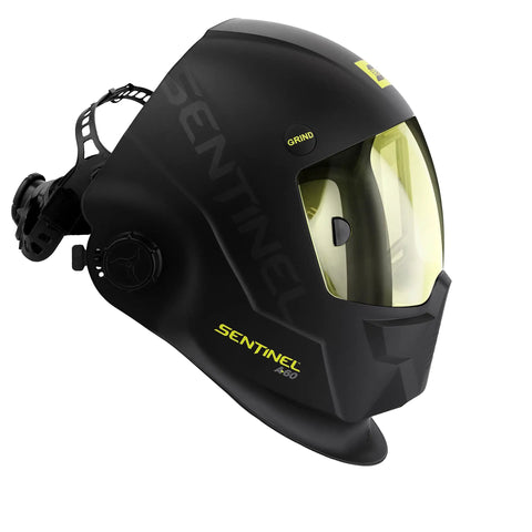 Sentinel A60 Welding Helmet with True Color ADF and low profile nylon shell, side view showing large 4.65 x 2.80 inch viewing area