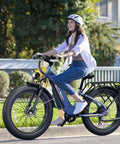 Electric Fat Tire Bike For Adults With 1800W Peak Motor 26 By 4 Inch Fat Tires 80 Mile Range in urban riding setting