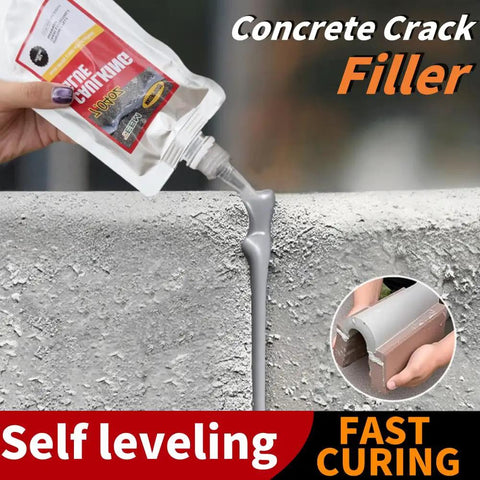 Pro Level Concrete Crack Filler Brings The Vibe With Architectural Matte Finish and Trustworthy Base Seal for Fair Faced Restoration, mineral-filled patch applied on a concrete wall.