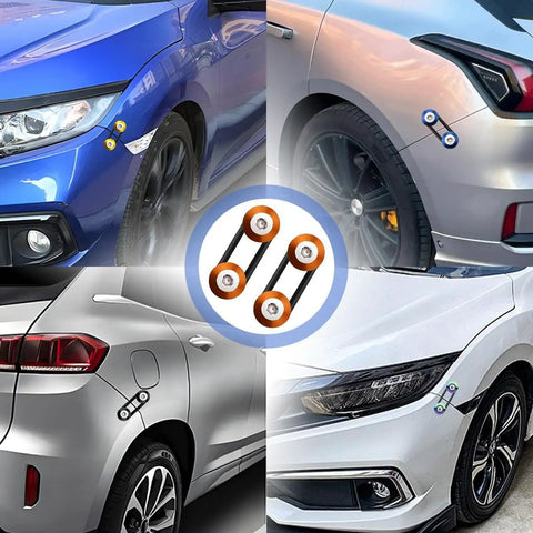 Universal Car Bumper Quick Release Kit For Front And Rear Bumpers Trunk Holder Fasteners With 4 Quick Release Tabs shown on vehicles