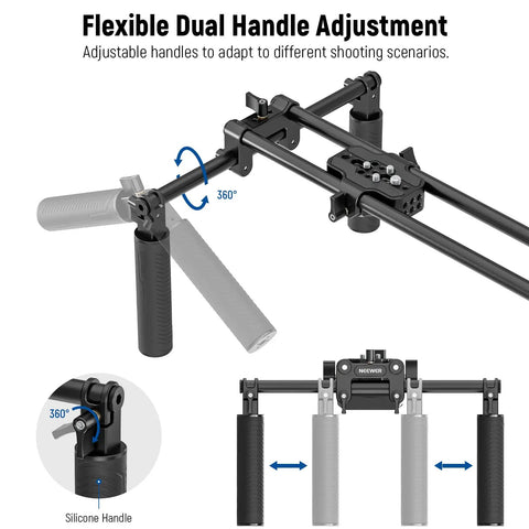 On The Go Shoulder Rig Kit With 16 Inch 15mm Rod System Pro Level Camera Stabilizer with flexible dual handle adjustment