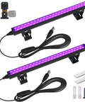 Blacklight Strip Lights 10W 1ft USB Black Light Bar Adjustable For Dope Glow Party Fluorescent Posters And Body Paint Halloween Decor Bedroom Mood Lighting Portable UV Light Strips 2 Pack with mounting accessories