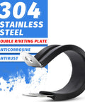 Stainless Steel Cable Clamps Kit With Rubber Cushioned Insulated Clamps Loop And Pipe Clamps close-up with 304 steel label
