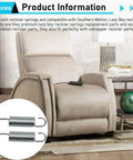 Top Shelf Recliner Springs Two Pack With Long Neck Hooks provide rock solid tension for couch cushions, shown with recliner.