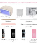 All In One Gel LED Nail Kit For Beginners With At Home Manicure Starter Set 32 Pieces Including LED Lamp Nail File And Buffer Gel