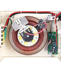 Heavy Duty Voltage Stabilizer And Automatic Voltage Regulator With Surge Protection Power Conditioner For Home Appliances 5000Va interior view showing copper coil and circuit components.