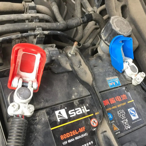 Brass Heavy Duty Quick Release Top Post Battery Terminal Connectors 1 Pair With Red And Blue Covers for Fast Disconnect