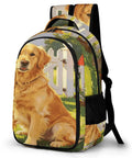 Red Mailbox Yard Pup Printed Backpack For Everyday Use with dog image, large capacity, durable polyester