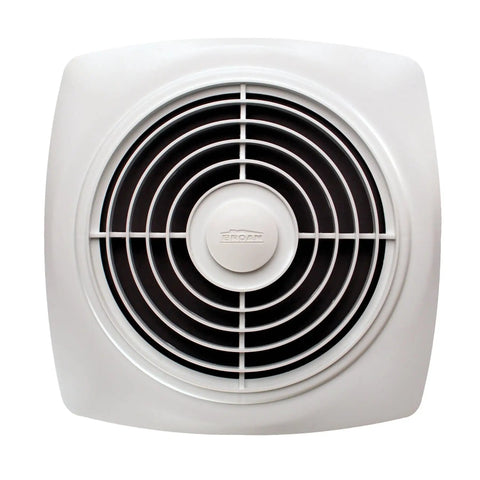 8 Inch Bath Exhaust Fan With 160 CFM And 5.0 Sones White Finish shown with round grille design