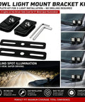 No Drill Clamp On Hood Mount LED Light Bar Brackets kit for A Pillar Ditch Lights on SUV with installation tools