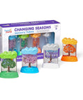 Box set of Seasonal Sensory Tubes for Calming Kids, Chill Out Fidgets. Includes spring, summer, autumn, and winter designs.