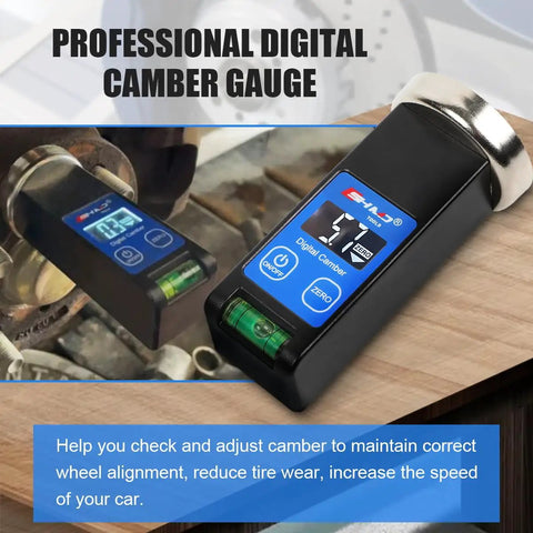 Shop Tested Digital Camber Gauge For Car Alignment Plus Suspension Tuning with digital LCD and level bubble for precise measurements.
