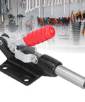 Heavy Duty Push Pull Toggle Clamp With 390 Kg Force For Steel Workholding CNC And Welding Fixture Jobs Super Grip Handle close-up view
