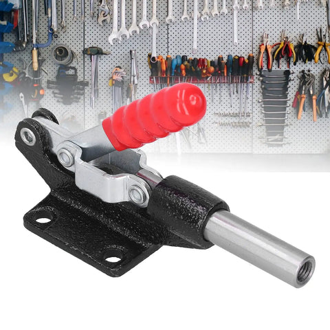 Heavy Duty Push Pull Toggle Clamp With 390 Kg Force For Steel Workholding CNC And Welding Fixture Jobs Super Grip Handle close-up view