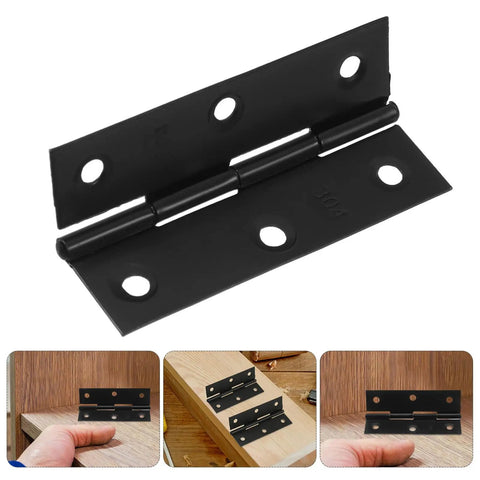 Foldable Stainless Steel Cabinet Hinges with screws for wooden box doors, easy opening and closing, flat design shown installed