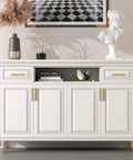 White cabinet with 20 pack gold adjustable drawer pulls for cabinets and drawers, easy install, modern gold cabinet handles.