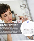 Person using Eyeglass Repair Kit With Organized Storage Case For Quick Frame Fixes On The Go Includes Essential Tools For Friends And Family, Screwdrivers, Pliers, Wrenches, And Scratch Repair Accessories