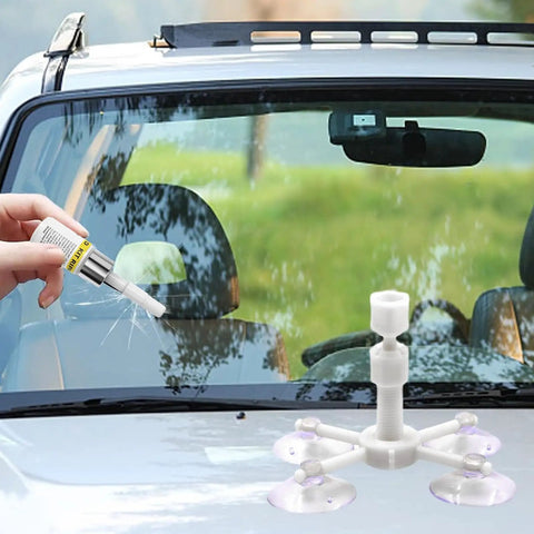 Auto Glass Windshield Chip And Crack Repair Kit With Repair Fluid For Cars Trucks RVs And Sedans used on windshield
