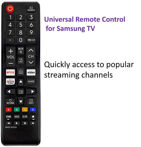 Universal Remote For Samsung LCD LED HDTV 3D Smart TVs BN59-01315J with Netflix Prime Video shortcuts