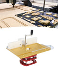 Premium Professional Manual Router Table Lifting System With Heavy Duty Aluminum Alloy Top Plate showing precision lift mechanism for woodworking.