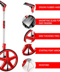 12 Inch Distance Measuring Wheel Collapsible Rolling Ruler for Construction and DIY with ergonomic handle and thick tires