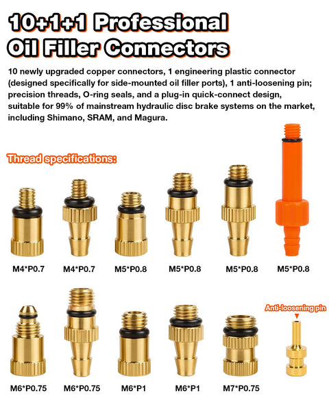Brake Bleed Kit For Hydraulic Disc Brakes Pro Grade Quality Compatible With Shimano TEKTRO TRP 150ml Mineral Oil 10 Brass Connectors Clear Visual Oil Cup And Storage Base