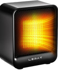 Compact 500W Space Heater For Home Office And Dorm, Fast Heating Mini Desk Heater in black with glowing ceramic element