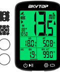 GPS Bike Computer with Wireless Data Sync and Green Auto Backlight 2.4 Inch LCD Screen Speedometer Odometer IPX7 Waterproof