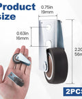 Low Profile Side Mount Caster Wheels Kit, 2 Brown Rolling Casters With 4 Screws, size details and hand comparison