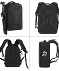 Hard Shell Waterproof Camera Backpack For DSLR SLR And Mirrorless Gear With Tripod Holder And Laptop Compartment, Black