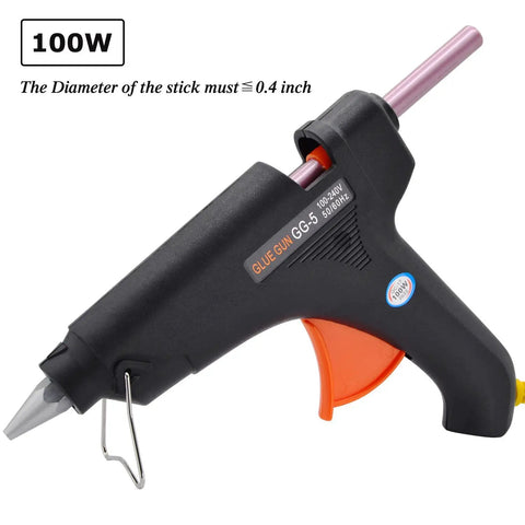 Wax Sealing Glue Gun For 0.4 Inch Sticks, Quick Heat And Smokeless Melt, features black design with orange trigger and stand.