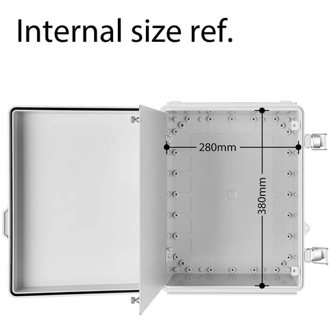Junction Box Enclosure With IP67 Waterproof Design, Rugged Weatherproof Outdoor Electrical Box, Hinged Grey Cover With Inner Door, Includes Mounting Plate And Wall Bracket, Built For Indoor And Outdoor Projects, 16.1 Inches By 12.2 Inches By 7.1 Inches