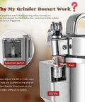Close-up view of Grain Mill Grinder Electric 300g Commercial Spice Grinder 1500W Stainless Steel Pulverizer detailing induction switch.