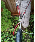 Backyard Zip Line Kit With 100 Foot Cable And Trolley Heavy Duty 350 Lb Capacity Aluminum Handle Includes Tensioning Kit And Tire Bumper