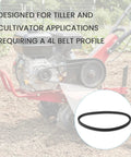 Rear Tine Tiller Drive Belt 4L Tooth HA For Tiller And Cultivator Versa Tiller Compatible showing belt loop detail