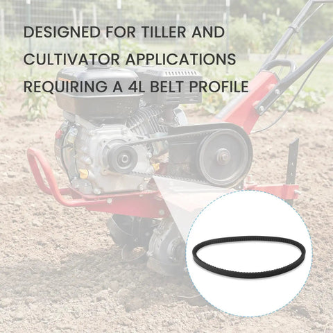 Rear Tine Tiller Drive Belt 4L Tooth HA For Tiller And Cultivator Versa Tiller Compatible showing belt loop detail