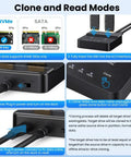 Clone and Read Modes instructions for Dual Bay M.2 NVMe SSD Cloner Dock and Enclosure With USB 3.2 Gen 2X2 Boasting 20gbps Speeds.