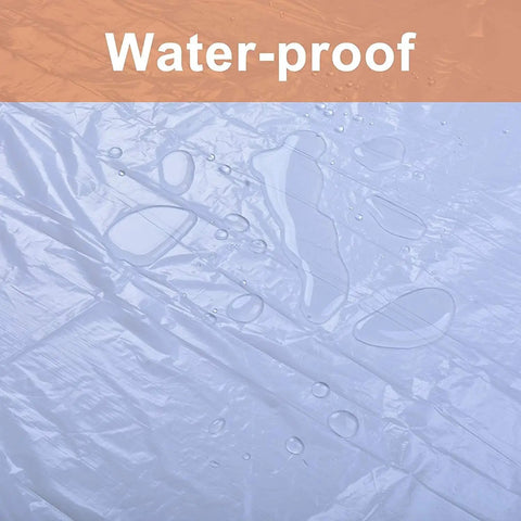 Close-up of waterproof 10 Pack Painting Drop Cloths 9x12 Feet Clear Plastic Sheeting Tarp with water droplets