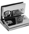 Beveled Double Sided Stainless Shower Door Hinge For 812mm Tempered Glass Bathroom Hardware with polished hex screws