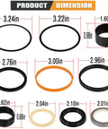 Hydraulic Cylinder Seal Kit 1.5 Inch Rod And 3 Inch Bore Heavy Duty Replacement Fit For Case Loader with product dimensions