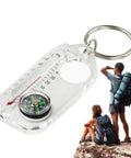 Sturdy Outdoor Compass Keychain For Backpacking And Travel, Pocket Size Navigation Gadget for Hiking with ABS build attached to keyring
